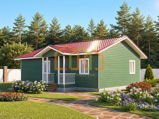 Каркасная баня одноэтажная 8x12